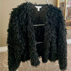 Black Fuzzy Women's Sweater